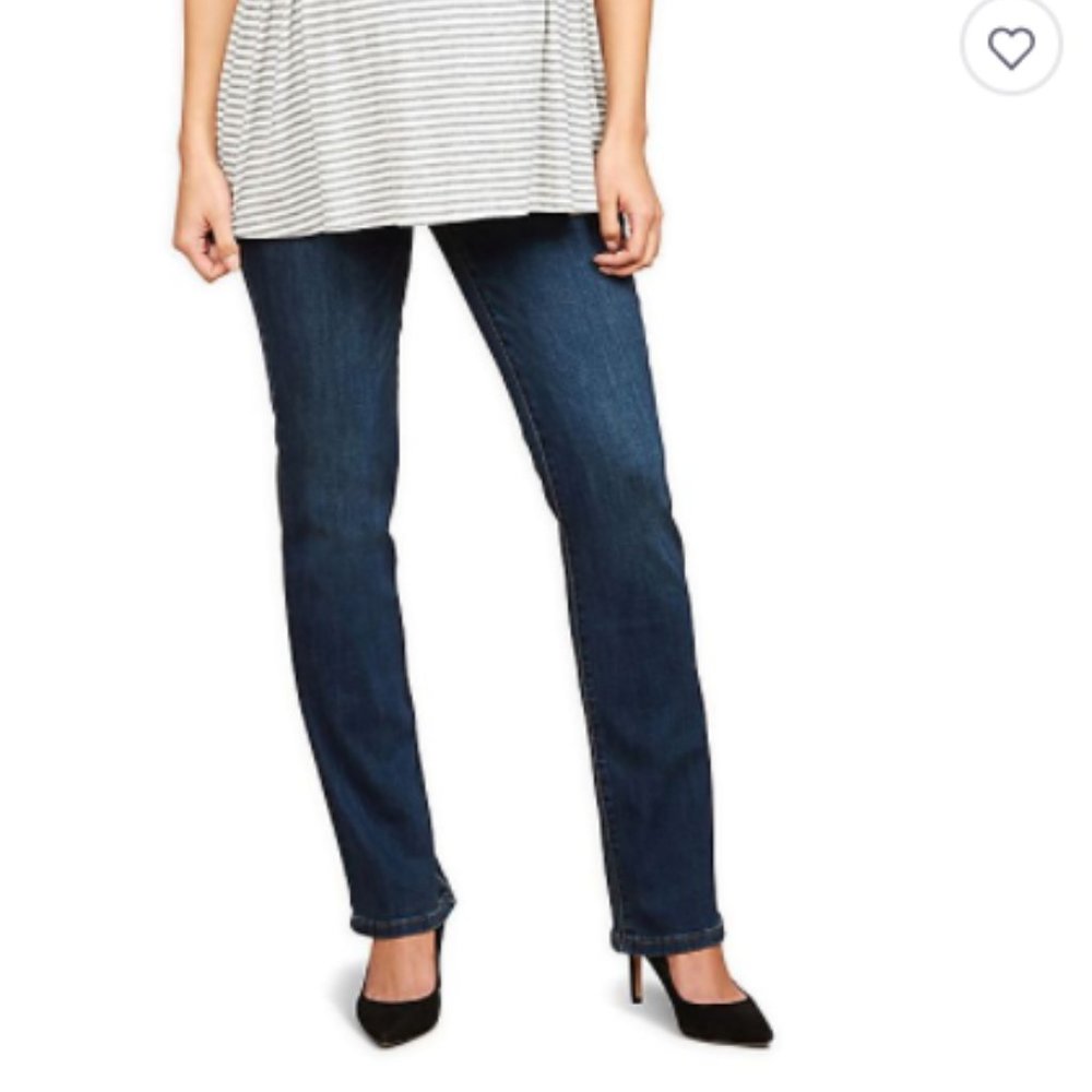 Motherhood Maternity Indigo Blue Straight Leg Denim Jeans Petite Large
